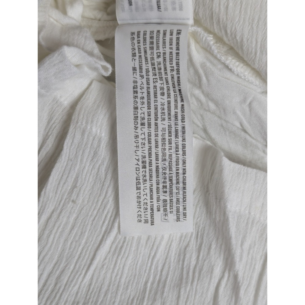 Abercrombie & Fitch White Crinkle Gauze Lace Romper Button Tie Waist Size Medium - Picture 12 of 14